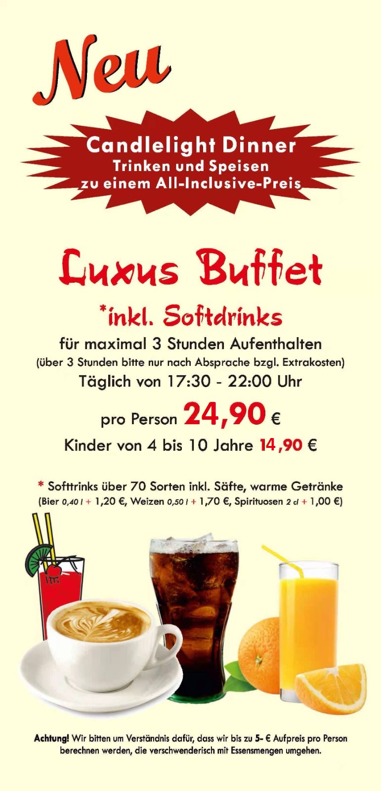 chinesisch- mongoisches Essen Speisekarte Bielefeld